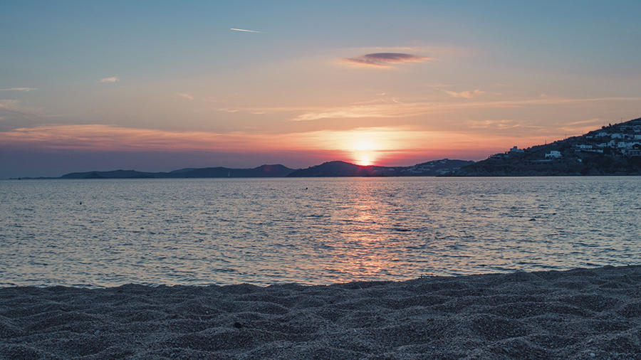 sunset ocean view in Mykonos